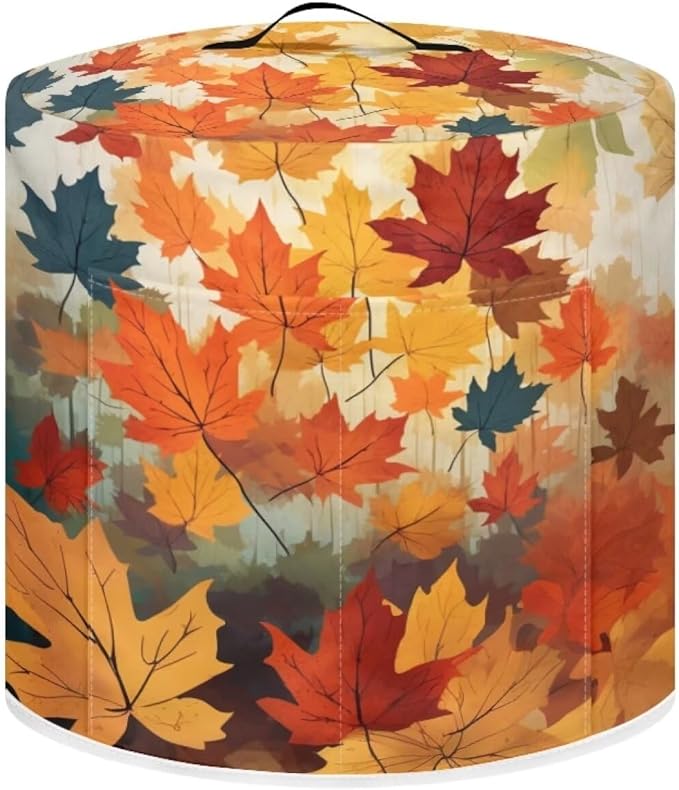 Flashideas Yellow Maple Leaf Pressure Cooker Cover for Women Dust-proof Cover for Rice Cooker Air Fryer Kitchen Appliance Covers with Top Handle and Pocket Home Kitchen Decor Gifts for Friends