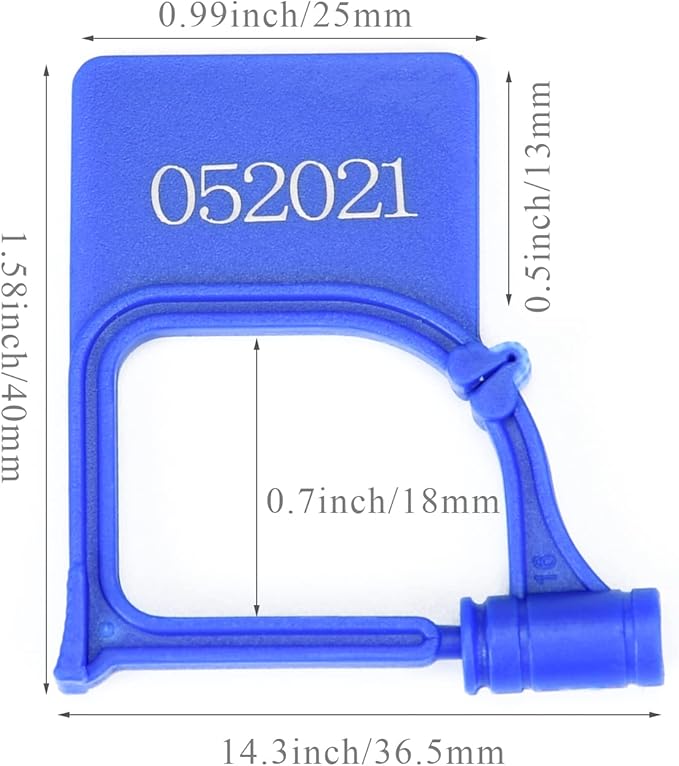 Tamper Proof Plastic Security Padlock Seals Numbered Disposable Safety Tags - Locks Self-Locking for Luggage Medical Clothing (1000 PCS) (Blue)