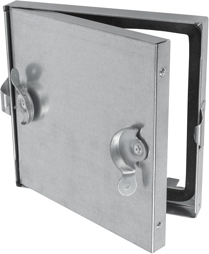 Repa Market 8 x 8 Inch Galvanized Steel Duct Access Door – Airtight Insulated Crawl Space Access Doors - Inspection HVAC Panel with Hinged 2 Clasp Lock Door – Door Access for Ventilation Cleanout
