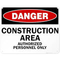 Danger Construction Area Sign, Authorized Personnel Only Sign, 24x30 Inches, 55 mil Thick HDPE (high Density polyethylene), Made in USA
