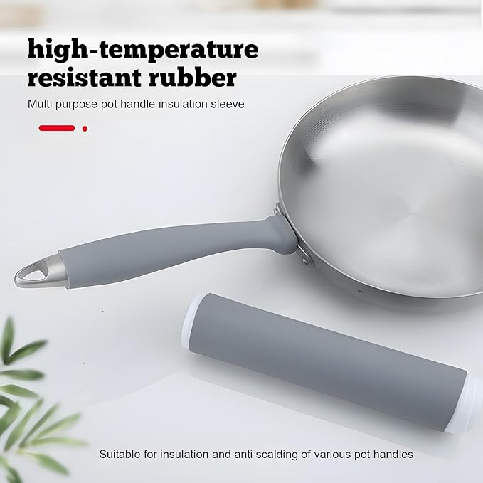 Upgraded Silicone Pan Handle Sleeve - Heat-Resistant&Non-Slip Cast Iron Handle Cover for Pots and Pans - Multipurpose Kitchen Protection(2pcs Medium)