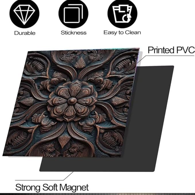 Vintage Wood Flower Dishwasher Magnet Cover, Farm Wooden Carved Floral Magnetic Dishwasher Covers for Front, Farmhouse Fridge Magnets Refrigerator Skin Panel Cover, 23"x 17"