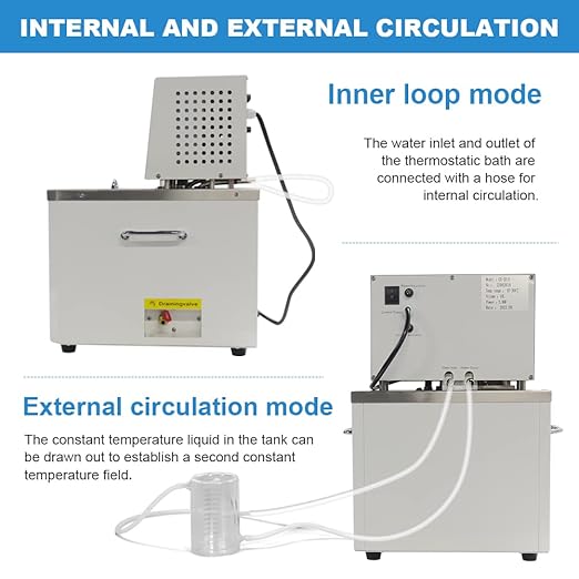 Laboratory High-Temperature Circulating Oil Bath-10L,0.1℃ High Precision Thermostat,RT-300℃,for Glass Reactor 110V (10L Water & Oil Bath)