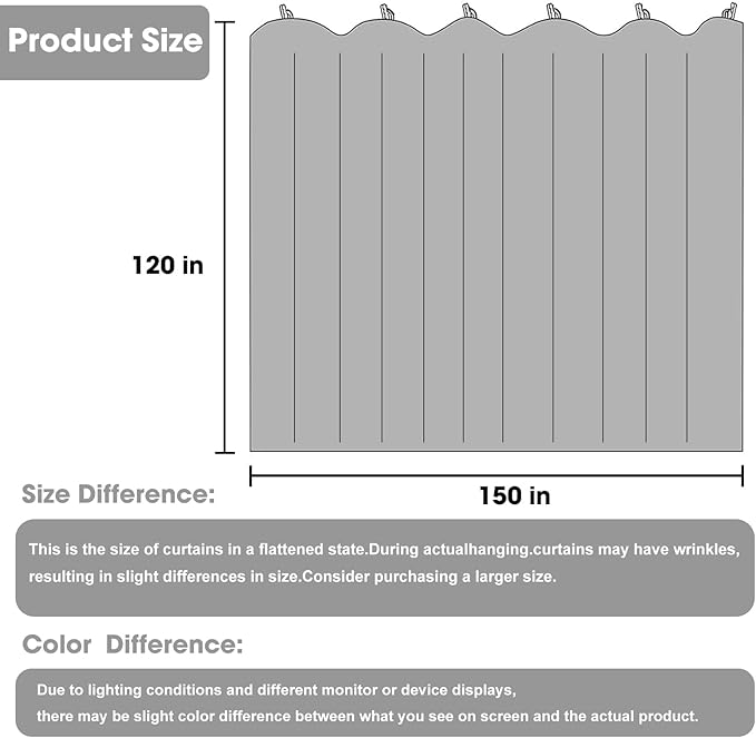 Room Divider Blackout Curtain Track Curtains Wall Dividers Panels Screen for Living Rooms Bedroom Office Privacy Partition Separation, W150 × L120 Inch,1 Panel, Black