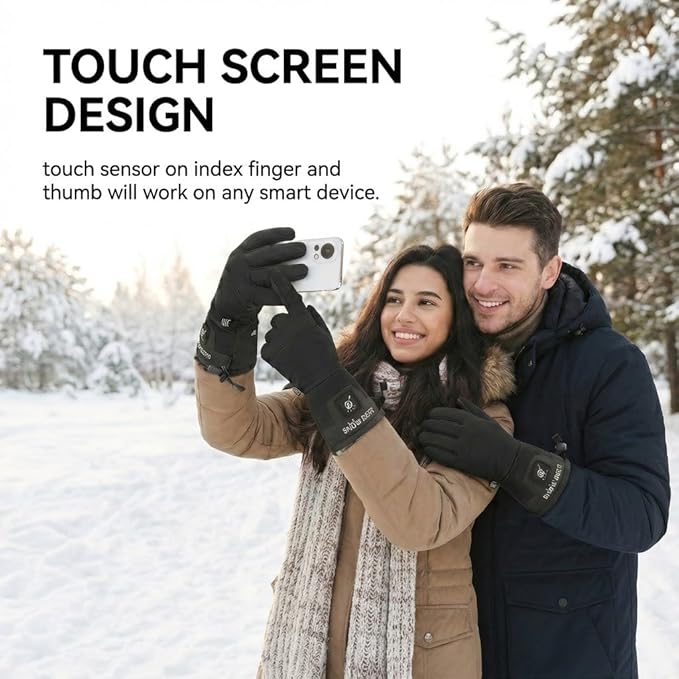 Heated Glove Liners Men Women,Rechargeable Battery Heated Motorcycle Ski Snow Warmer Gloves