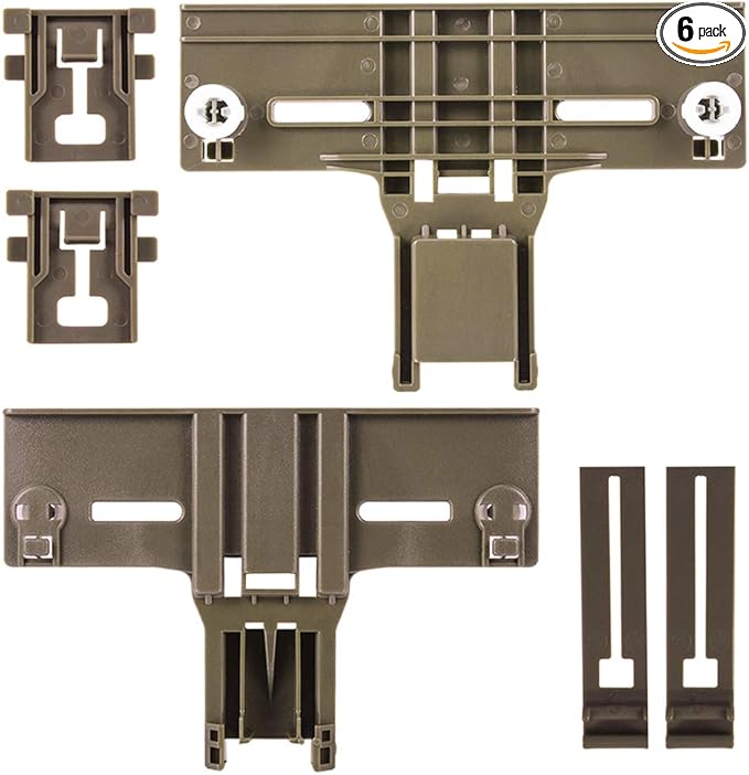 Dishwasher Top Rack Parts W10350376 & W10195840 & W10195839 for Kenmore Elite 665 Dishwasher, Whirlpool Dishwasher, wdt730pahz0, Replace W10350374, W10712394 (6 Packs)