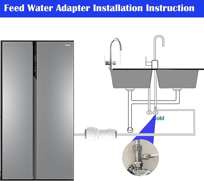 Refrigerator Water Line Kit Connection and 1/4 Compression Ice Maker Installation Kit,O.D. 25 FT Water Tubing with Feed Water Adapter and Quick Fittings for RO Filter System
