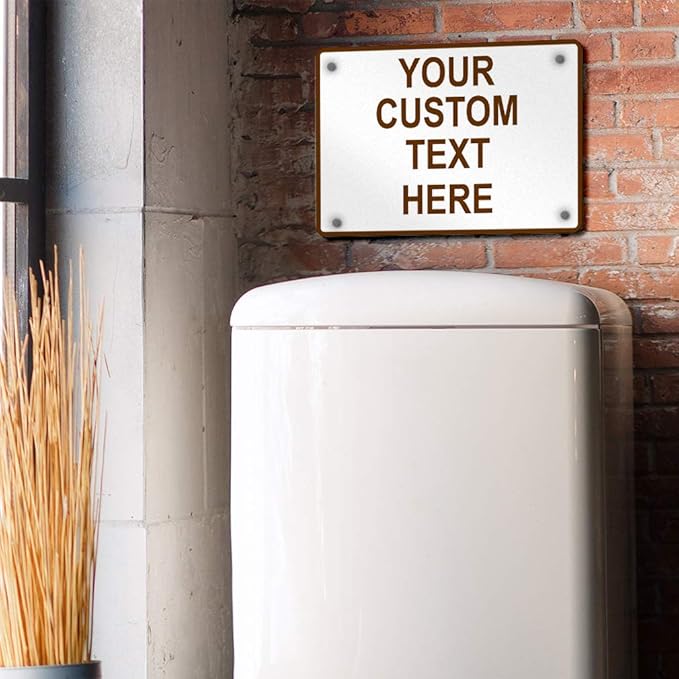 Aluminum Weatherproof Metal Sign Multiple Sizes Custom Personalized Text Here White Brown Recreational Horizontal Street Signs 14x10Inches