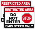T&R Restricted Area Do Not Enter, Employees Only Sign - 2 Pack - 10 x 7 Inches Rust Free .040 Aluminum - UV Protected, Waterproof, Weatherproof and Fade Resistant - 4 Pre-drilled Holes