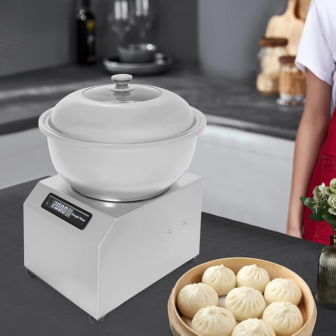 Dough Kneading Machine, Commercial Dough Maker, 1500W Electric Dough Maker, Large Capacity Flour Mixer with Time Setting & Dual Rotation Stand Mixers for Bakeries Canteen Restaurant