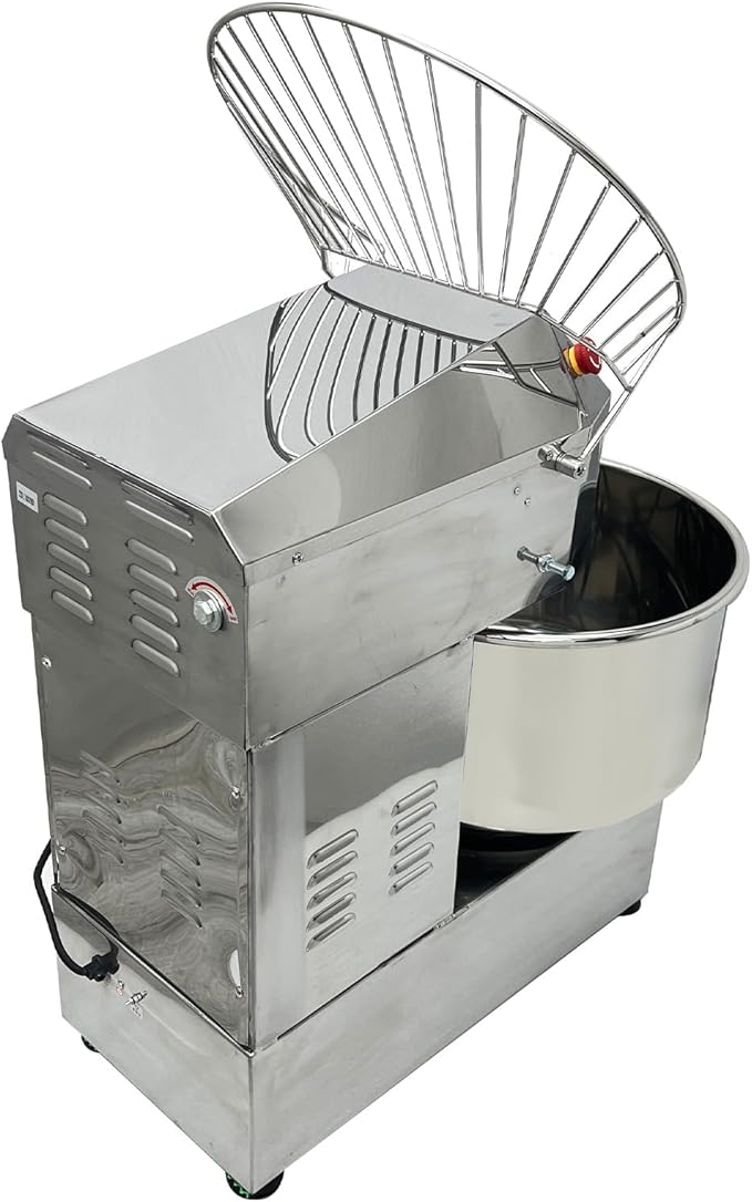 TECHTONGDA Commercial Dough Mixer Food Mixer with Time Setting, 40L Stainless Steel Stand Mixer for Bakery, Pizzerias & Kitchens, Heavy Duty Pizza & Bread Dough Mixer with Double Action, Double Speed