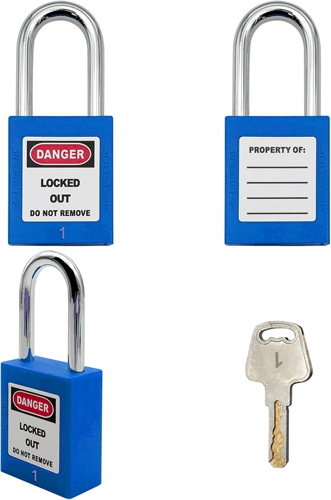 Lockout Tagout Locks, Safety Padlocks, Loto Keyed Differently Lock Out Tag Out Device Plastic with Lockout TagOut Tags