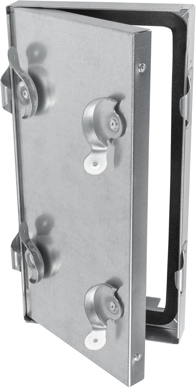 Repa Market 12 x 6 Inch Galvanized Steel Duct Access Door – Airtight Insulated Crawl Space Access Doors - Inspection HVAC Panel with Hinged 2 Clasp Lock Door – Door Access for Ventilation Cleanout