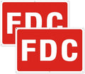 FDC Sign, 2 Pack FDC Signs Outdoor Aluminum Metal Sign, FDC Signs for Fire Department Connection, UV Protected Weather Resistant and Easy to Install (Size: 18x12 inches)