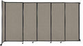Wall-Mounted Sliding StraightWall Room Divider | Adjustable Widths | Locking Wheels | Room Separator | Up to 11'3" Wide x 6' Tall Warm Pebble Fabric Panels