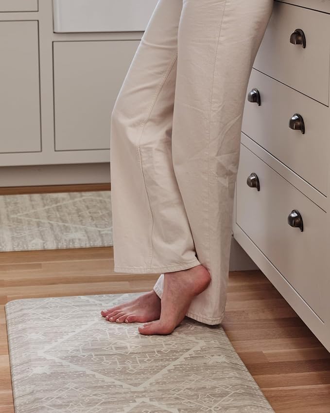 House of Noa Nama Standing Mat – Anti-Fatigue Cushioned Kitchen Mats for Floor | Ergonomic Bounce-Back Foam Kitchen Mats | Anti-Fatigue Mats for Kitchen & Standing | Ula Driftwood | 30"x72"