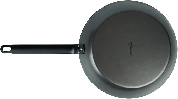 Met Lux 12 Inch Fry Pan, 1 Lightweight Frying Pan - Induction-Ready, Triple-Riveted, Black Carbon Steel Cooking Skillet, Durable, For Searing, Sauteing, And Browning Food - Restaurantware
