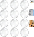 12pcs Wall Bumpers, Clear Wall Protectors, Door Bumpers for Doorknob, Furniture Bumpers,Reducing Noise,Protecting Walls,Using for Entrance Door,Cabinet Door,Fridge Door, Wall Bumper (15*15mm)