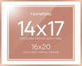 Homeforia 16x20 Diploma Frame Rose Gold, High End Metal 16 x 20 Certificate Frame with Mat 14 x 17, 16by20 Document Frame Matted to 14by17, Graduation Degree Frames, Tempered Glass, Wall Kit, Set of 1