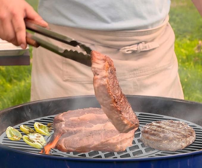 onlyfire Cast Iron Grill Grate Replacement Gourmet BBQ System for Weber 22inch Kettle Charcoal Grills