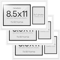 Homeforia 11x18 White Diploma Frame with Photo, High End Oak 11 x 18 Certificate Wood Frame with Mat 8.5x11 Diploma and 5x7 Picture, 18 by 11 Wooden Document Frames, Tempered Glass, Wall Kit, Set of 3