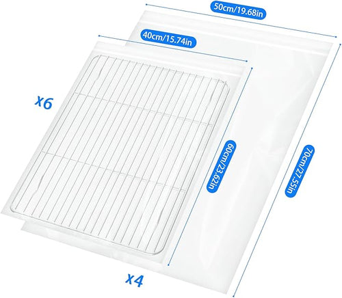 10Pcs Oven Rack Cleaning Bags, No Scrub Bags For Cleaning Oven Racks, Reusable Leak-Resistant PE Bags for Deep Soaking Grill Grates, BBQ Racks