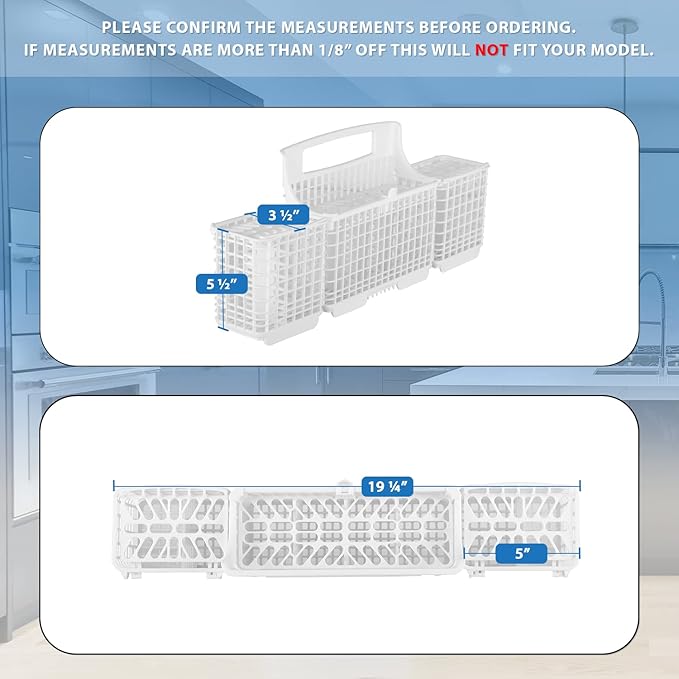 Lifetime Appliance W10807920 Silverware Basket Compatible with Whirlpool, Kenmore Dishwasher - 8562080, WP8562080, 8562086