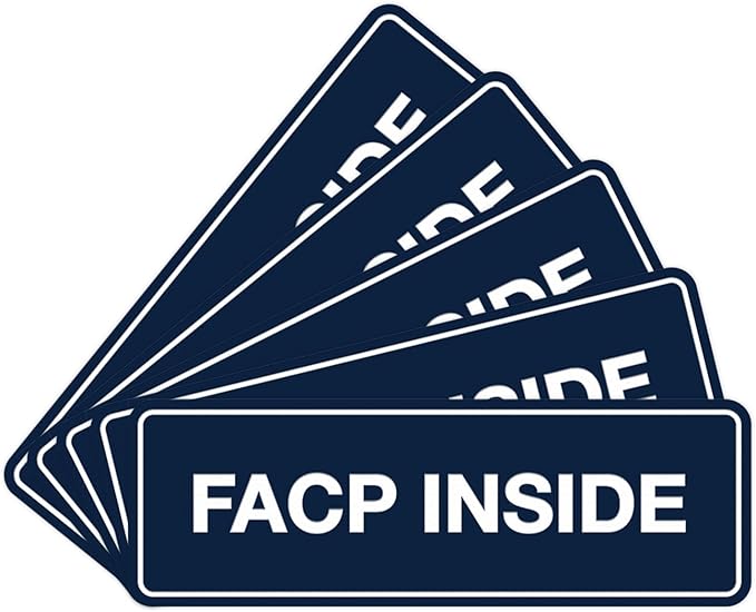 Signs ByLITA Standard FACP Inside Sign | Fire Safety Signage (Navy Blue/White) - Medium 5 Pack