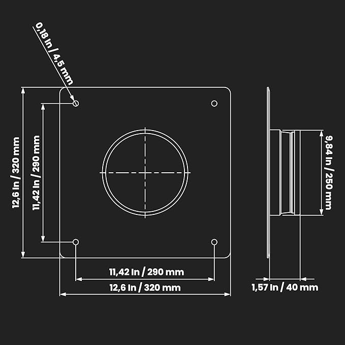 Repa Market 10 Inch Round Duct Flange/Galvanized Steel with Rubber Gasket/Wall or Ceiling Mount Adapter/for Dryer Hose & HVAC/Heavy Duty Air Return, Heating Cooling Exhaust Ventilation Cover
