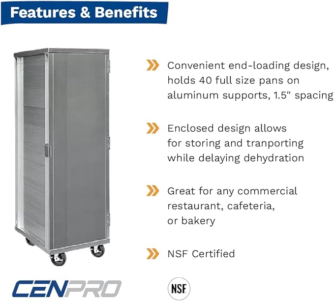 Commercial Enclosed 40-Tier Aluminum End Load NSF Bun Pan Rack (28W-151)