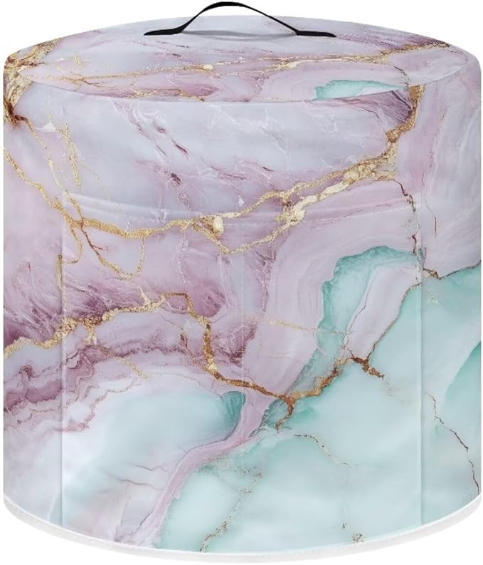 Marble Dust Cover for Kitchen Instant Pot Accessories Appliance Cover Quart Pressure Cooker Air Fryer Rice Cooker Kitchen Appliance Dust Covers with Storage Pockets Size L