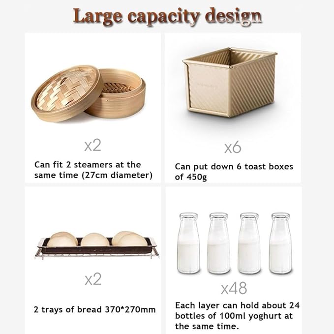 Commercial Electric 40L Dough Proofing Cabinet - Stainless Steel Bread Fermentation with Adjustable Temperature & Humidity Control for Bakeries, Pizza & Pastry Making