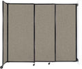Wall-Mounted Sliding StraightWall Room Divider | Adjustable Widths | Locking Wheels | Room Separator | Up to 7'2" Wide x 6' Tall Warm Pebble Fabric Panels