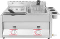 Commercial Dual Tank Deep Fryer, 2 x 6.34 Qt Stainless Steel Electric Fryer with Independent Temperature Control, Fast Heating Large Capacity for Restaurant Fast Food Stall Snack Shop