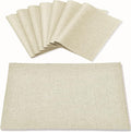 Cloth Placemats Set of 8, Linen Type Fabric Placemats Machine Washable Heat Resistant Placemats Wrinkle Free Thick Polyester Kitchen Place Mats for Dining Table (Beige)