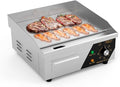 ROVSUN 14" Electric Countertop Flat Top Griddle, 1500W Electric Griddle, Teppanyaki Grill Stainless Steel with Adjustable Temperature Control 122°F-572°F for Home Restaurant Commercial