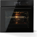 24 Inch Built-in Electric Single Wall Oven,2.5Cu.ft. Stainless Steel Convection Oven with 8 Cooking Functions, Touch Control, Timer, Convection Fan and Safety Lock, 3000W, Black