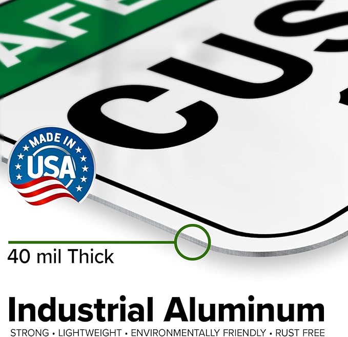 Custom Safety First Sign, Ansi Sign, Osha Compliant, 12x16 Inches, Post Holes, Rust Free .040 Aluminum, Fade Resistant, Indoor/Outdoor Use, Made in USA by My Sign Center