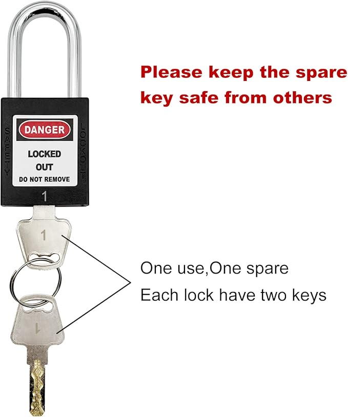 Lockout Tagout Locks, Safety Padlocks, Loto Locks Keyed Differently Lock Out Tag Out Device Plastic with Lockout TagOut Tags Kits