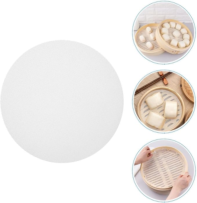 10pcs round Silicone Steamer Liners Non-stick Steamer Mats Breathable Mesh Pads for Dumplings Buns Cooking and Rice Cooker Steam Replacement