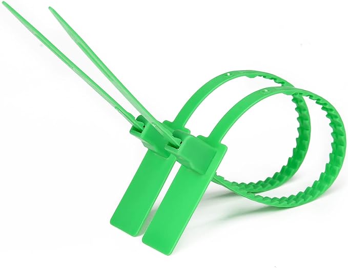 Heavy Duty Plastic Self Locking Tamper Evident Shipping Security Straps 337 mm 13.2" (100 Green)