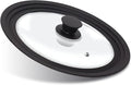 Anaeat Silicone Universal Lid for Pots, Pans and Skillets - Tempered Glass Covered with Heat Resistant Silicone Rim Fits 8", 8.5" and 9.5" Diameter Cookware -Easy to Use Replacement Frying Pan Cover