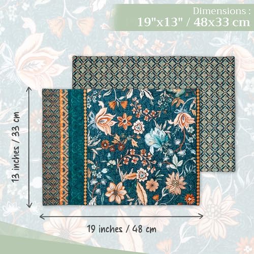 Maison d' Hermine Placemats Set of 4 Reusable 100% Cotton (13"x19")
