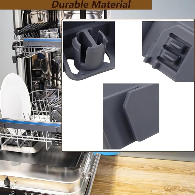 4 PCS WD28X27241 Lower Rack and Carrier Kit for GE Hot-point,Hai-er Dishwasher, Dishwasher Lower Rack Replaces WD12X10438 WD12X10439 WD12X10446