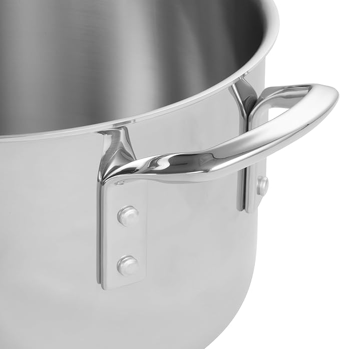 WINCO Tri-Ply Stock Pot, 8-quart, Silver