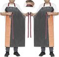 Thick Rubber Apron,Professional Waterproof Chemical Oil Resistant Aprons for Dishwashing,Dog Grooming,Butcher(2 pack)