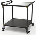 NUUK Outdoor Grill Cart on Wheel 32" x 32", Stainless Steel Pizza Oven Table with Double-Shelf, Rolling Countertop Kitchen Food Prep Cart for Backyard, Garden, Restaurant