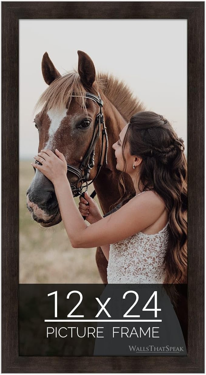 wallsthatspeak 12x24 Espresso Brown Picture Frame for Puzzles Posters Photos or Artwork