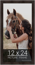 wallsthatspeak 12x24 Espresso Brown Picture Frame for Puzzles Posters Photos or Artwork