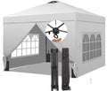 Saemoza 12x12 Pop Up Canopy Tent with One Push Setup, Portable Sun Shade Tent, Instant Easy Up Canopy with 4-Sidewalls & Wheeled Bag, Outdoor Fldable Gazebo with Vent Top, White.